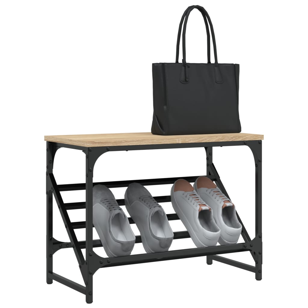 Vidaxl Shoe Rack 60x30x45 cm forarbejdet træ sonoma eg farvet