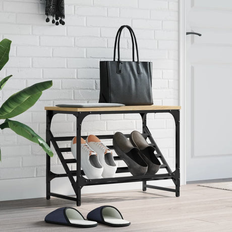 Vidaxl Shoe Rack 60x30x45 cm forarbejdet træ sonoma eg farvet