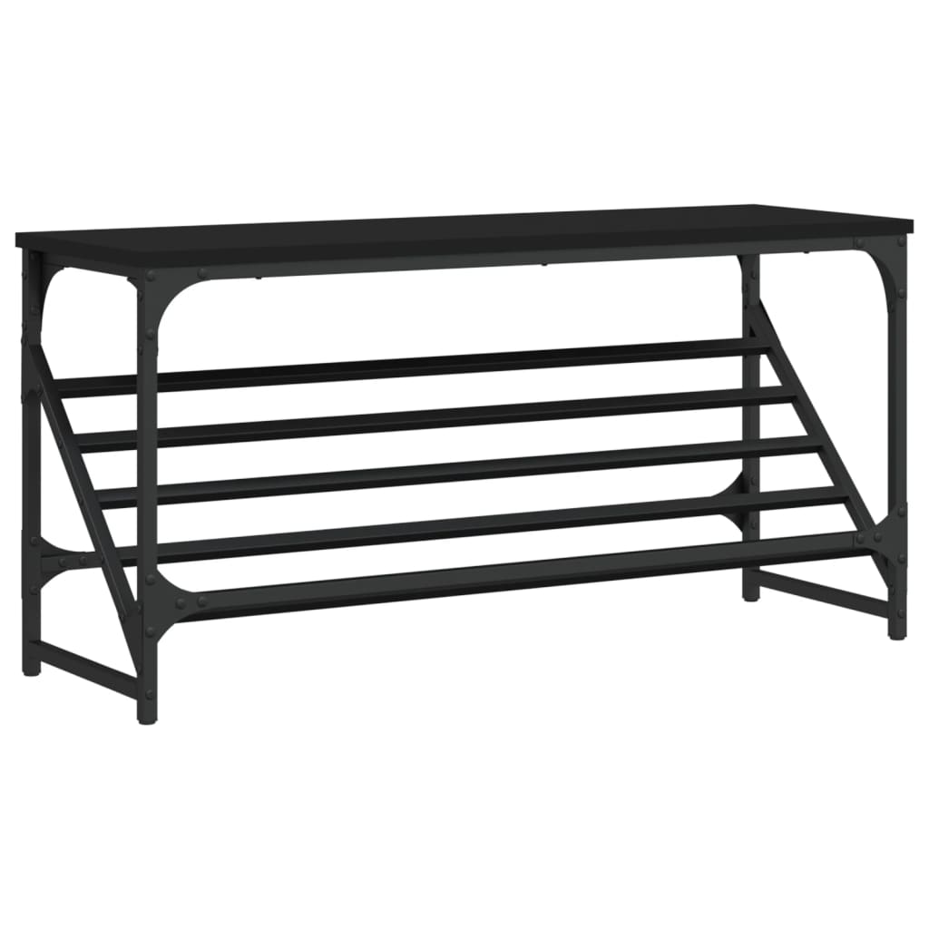 Vidaxl Shoe Rack 90x30x45 cm forarbejdet træ sort