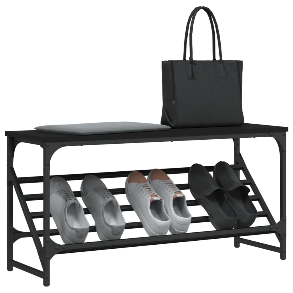 Vidaxl Shoe Rack 90x30x45 cm forarbejdet træ sort