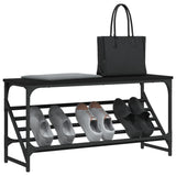 Vidaxl Shoe Rack 90x30x45 cm forarbejdet træ sort
