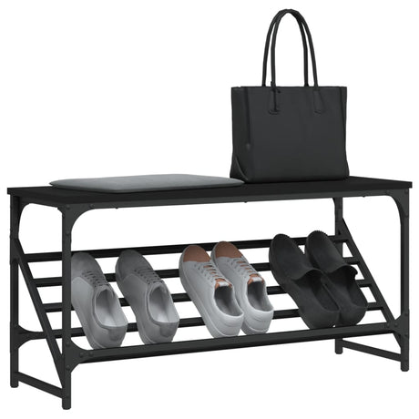 Vidaxl Shoe Rack 90x30x45 cm forarbejdet træ sort