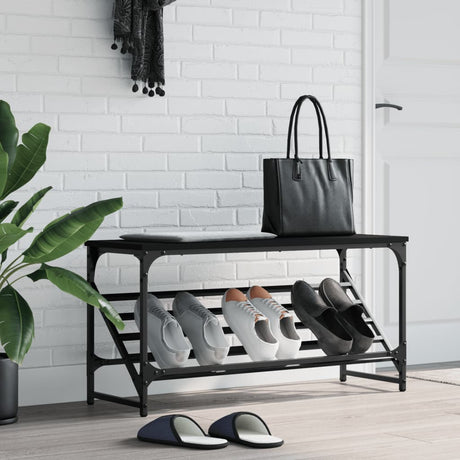 Vidaxl Shoe Rack 90x30x45 cm forarbejdet træ sort