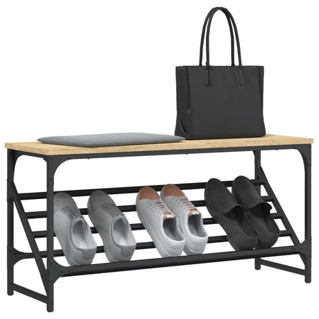 Vidaxl Shoe Rack 90x30x45 cm forarbejdet træ sonoma eg farvet