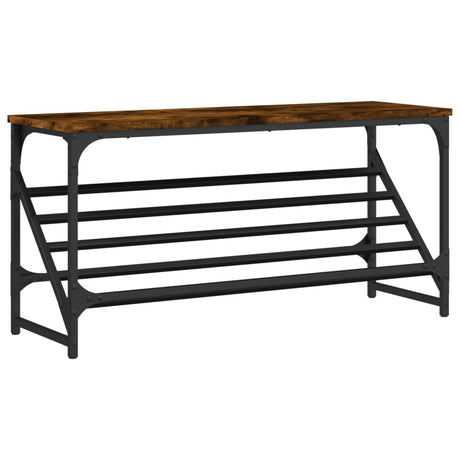 Vidaxl Shoe Rack 90x30x45 cm forarbejdet træ røget eg farvet