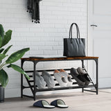 Vidaxl Shoe Rack 90x30x45 cm forarbejdet træ røget eg farvet
