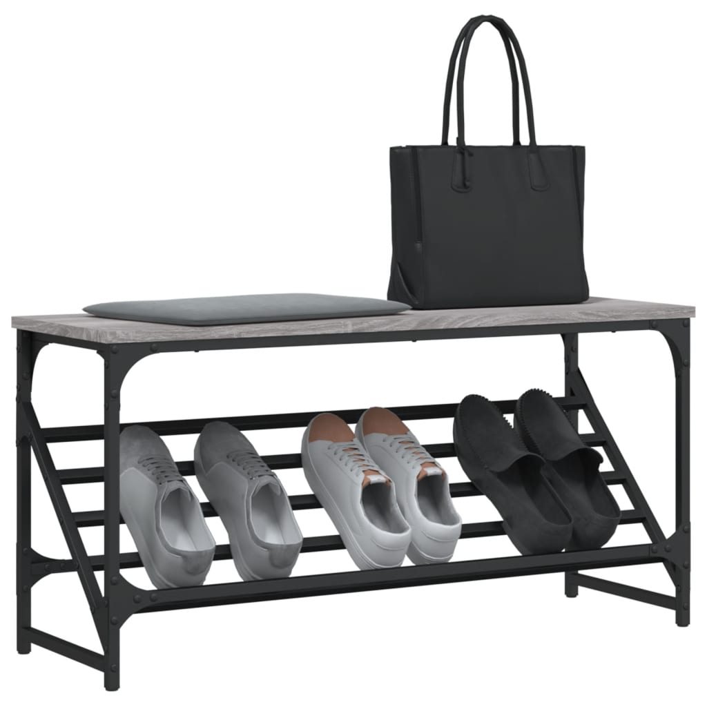 Vidaxl Shoe Rack 90x30x45 cm Property Wood Grey Sonoma Oak Farvet