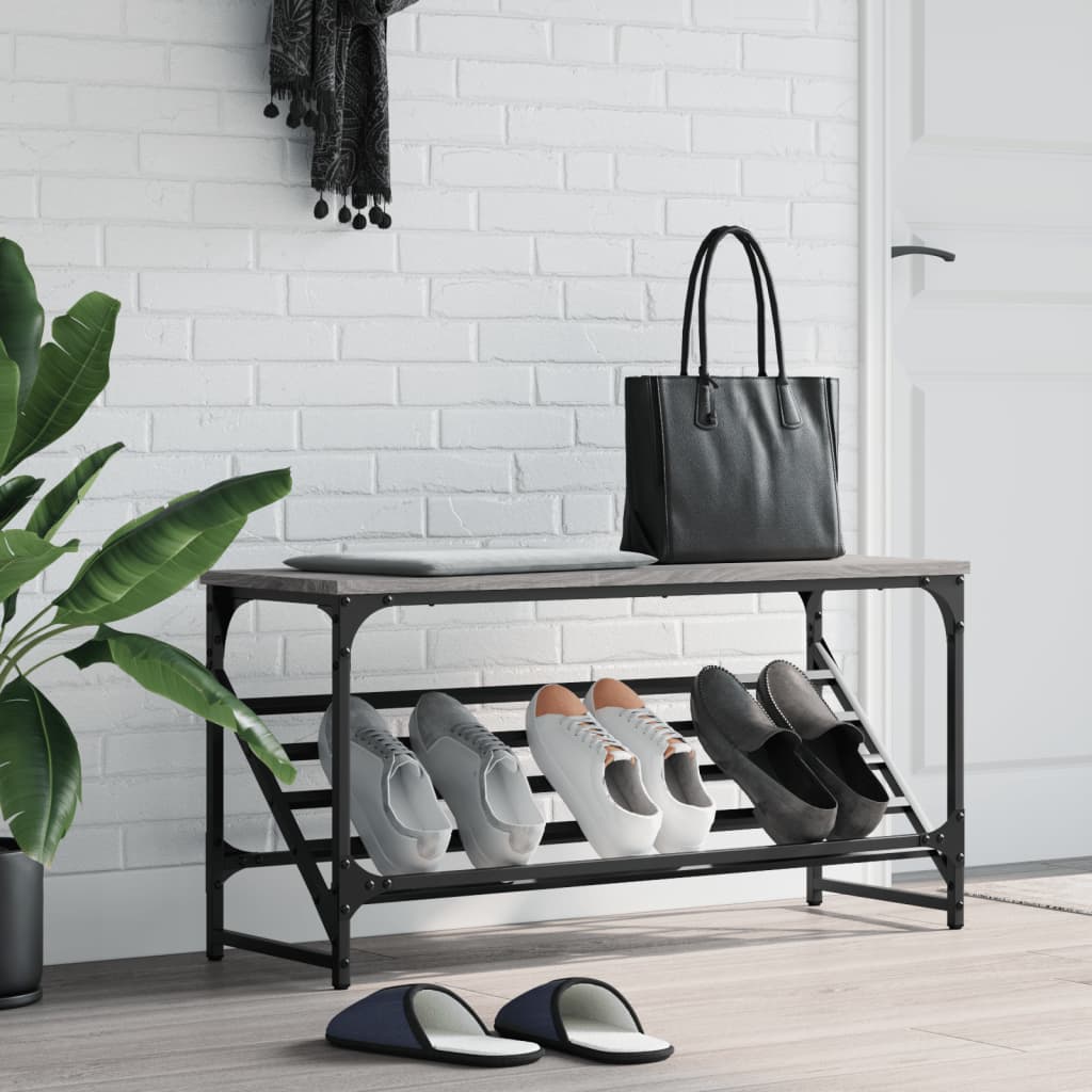 Vidaxl Shoe Rack 90x30x45 cm Property Wood Grey Sonoma Oak Farvet