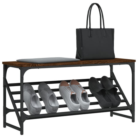 Vidaxl Shoe Rack 90x30x45 cm forarbejdet træbrun eg farve
