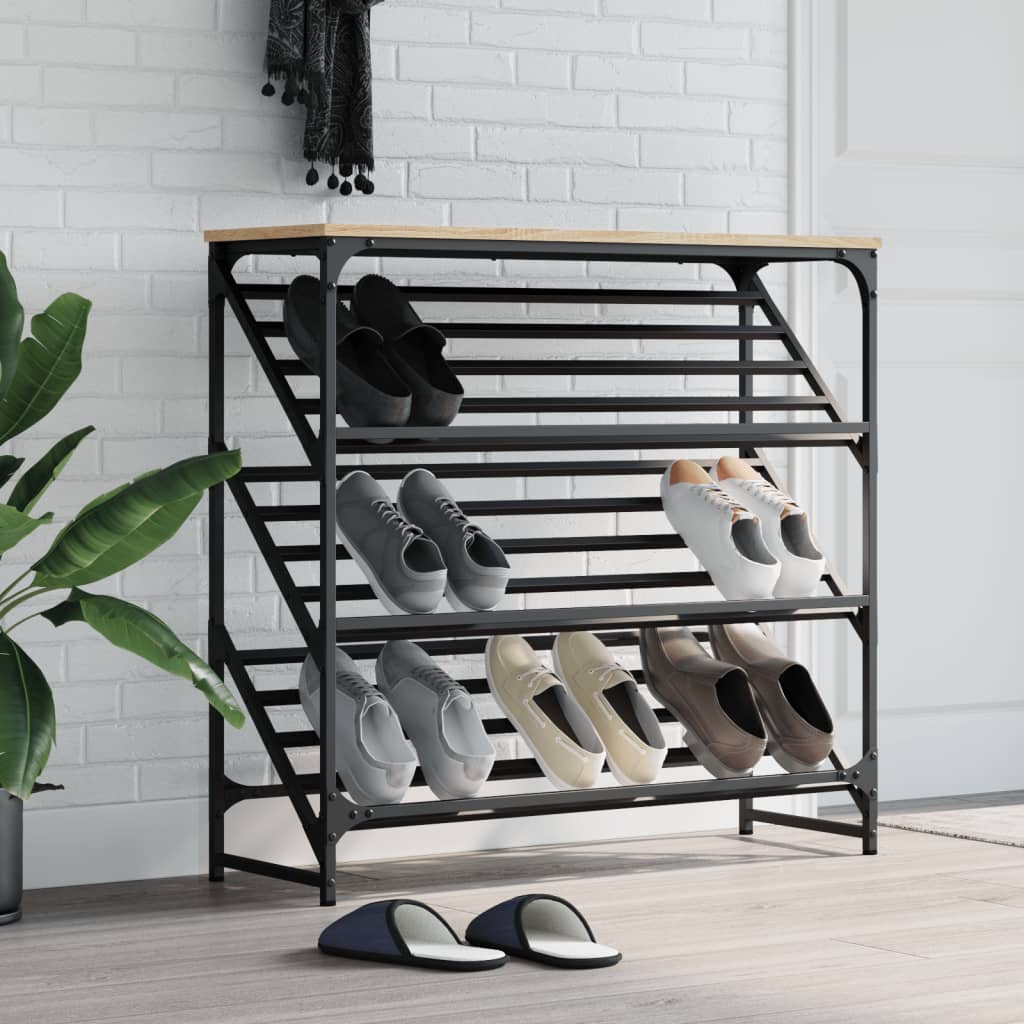 Vidaxx skostativ 90x30x85 cm færdigt træ sonoma eg-farvet