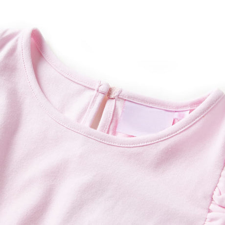 VidaXL børnekjole med flæser 92 lys pink