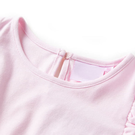 VidaXL Børne kjole med flæser 128 lys pink