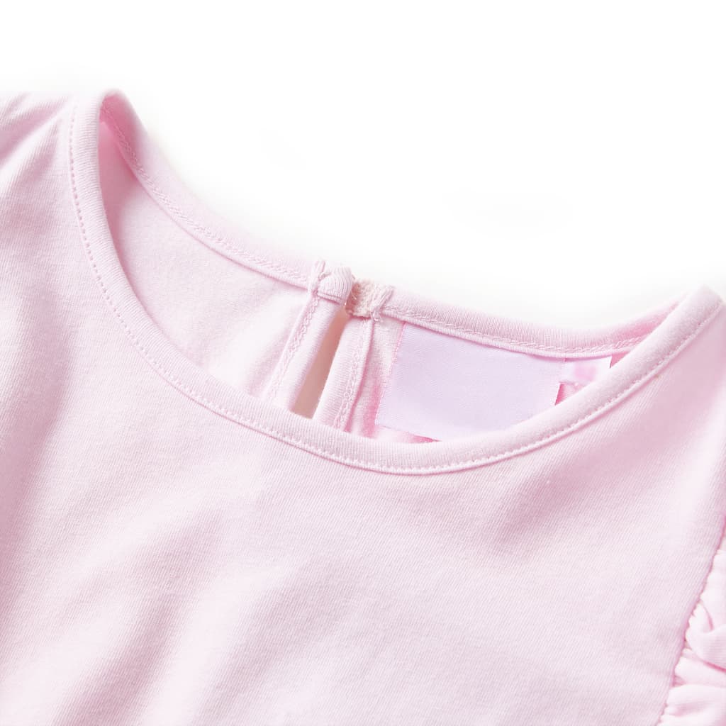 VidaXL Børne kjole med flæser 140 lys pink