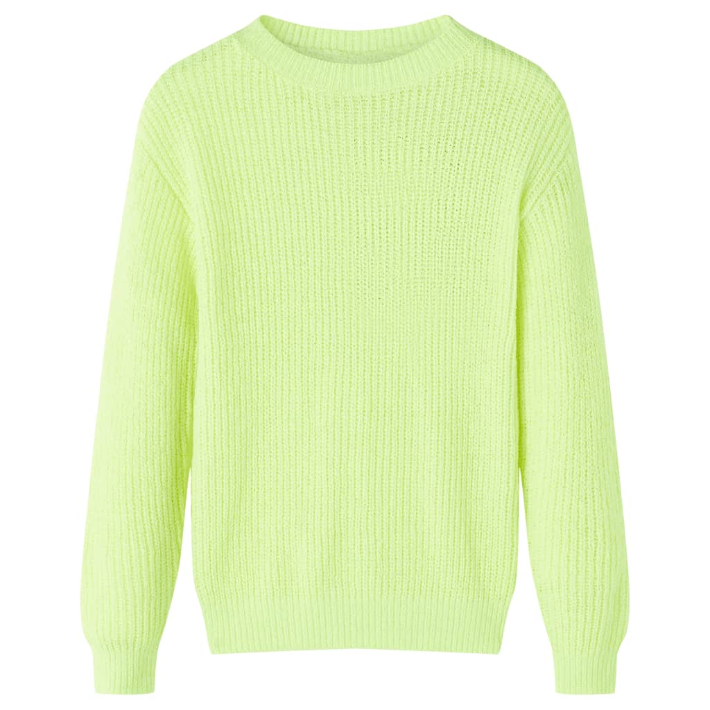 VidaXL Børnetrøje strikket 92 neon gul
