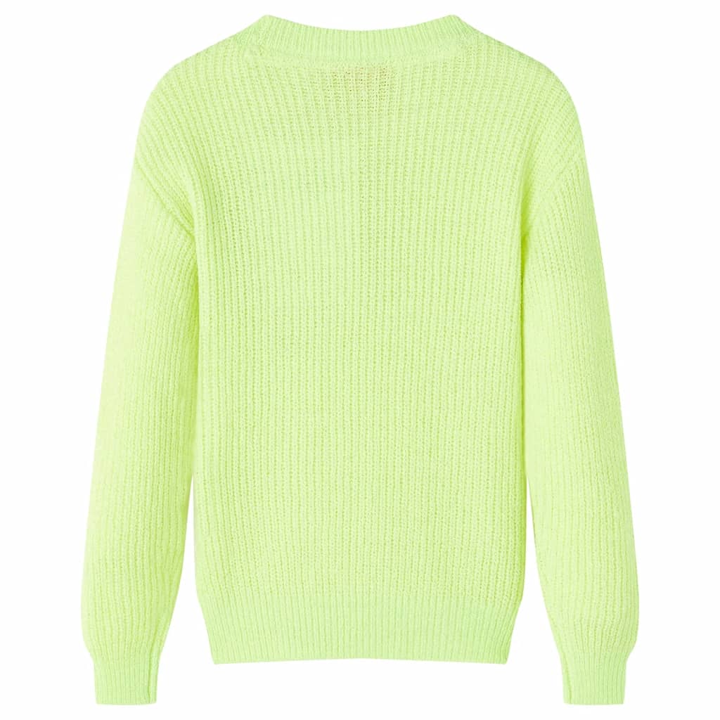 VidaXL Børnetrøje strikket 92 neon gul