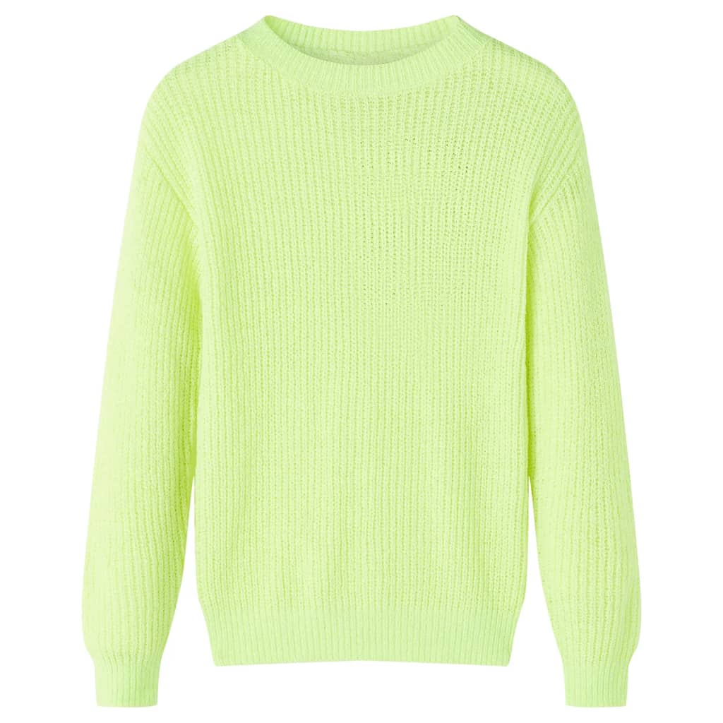 VidaXL Børnetrøje strikket 104 neongul