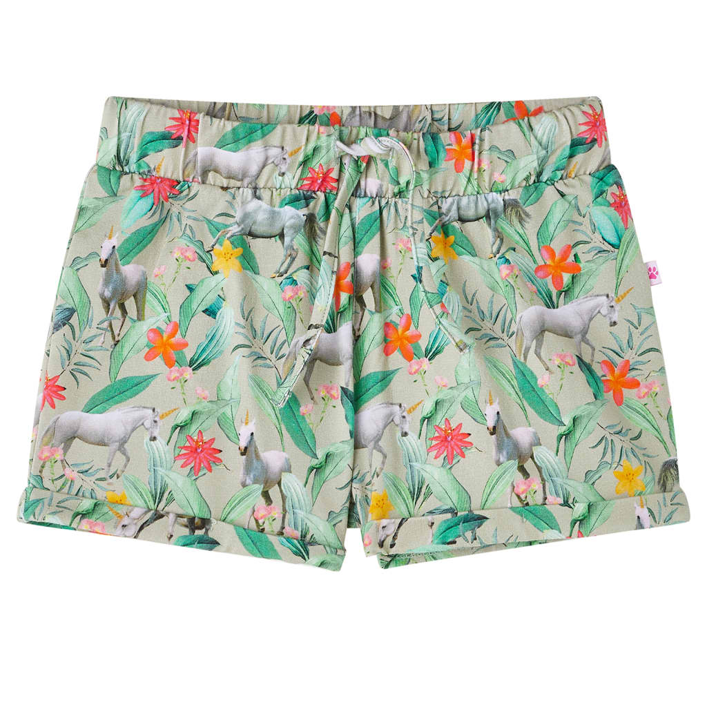 VidaXL Børneshorts med snøre 104 lys khaki