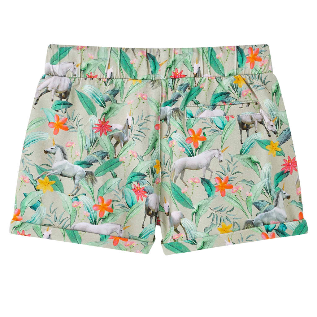 VidaXL Børneshorts med snøre 128 lys khaki