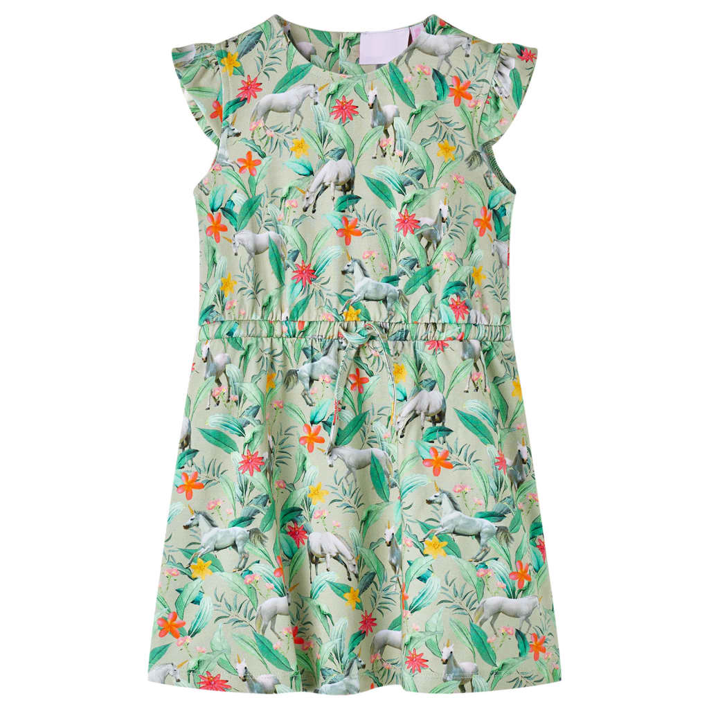 VidaXL børnekjole 128 lys khaki
