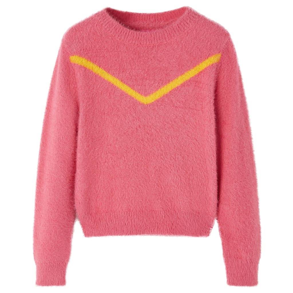 Vidaxl børnetrøje strikket 140 gammel pink