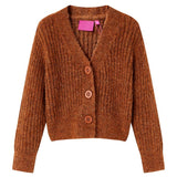 VidaXL børne cardigan strikket 92 cognac farvet