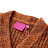 VidaXL Børnecardigan strikket 140 cognac farvet