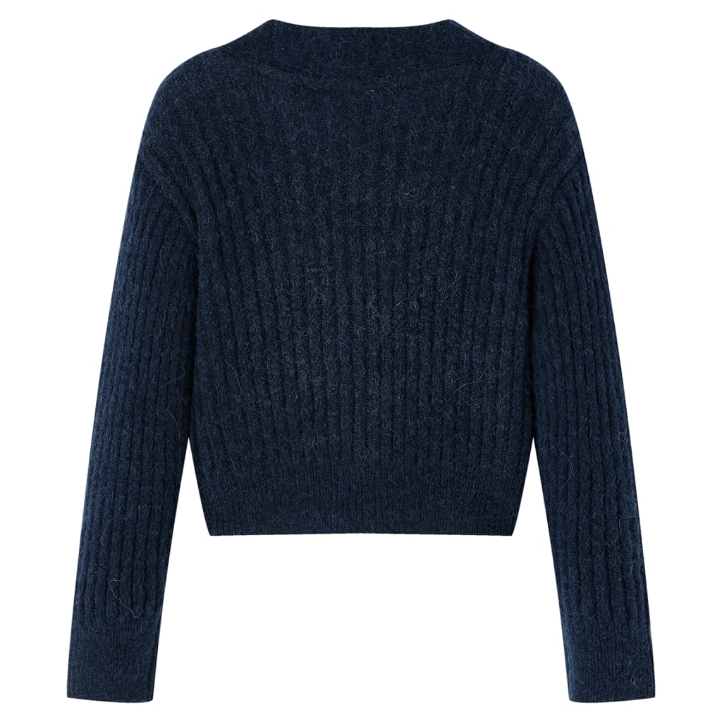 VidaXL Børnecardigan strikket 92 marineblå