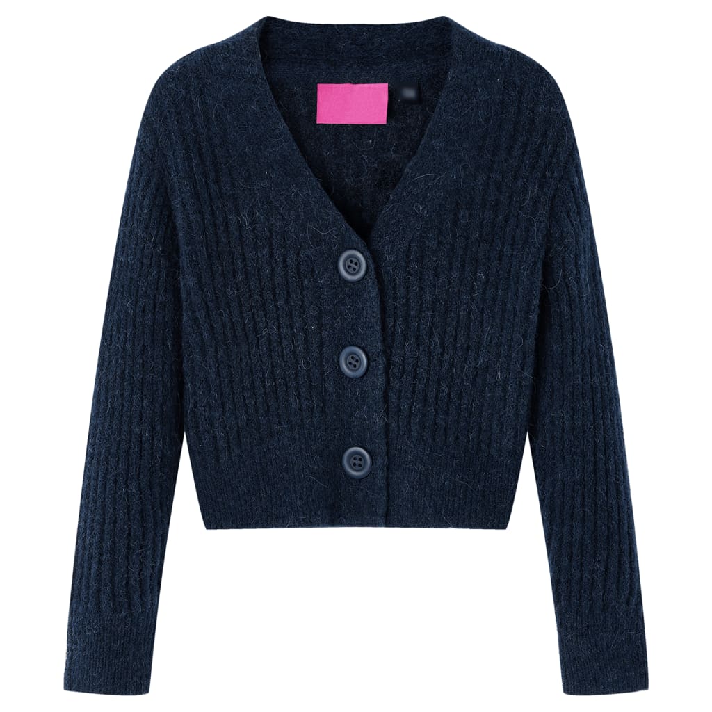 VidaXL børnecardigan strikket 104 marineblå