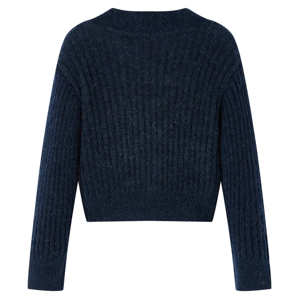 VidaXL børnecardigan strikket 116 marineblå