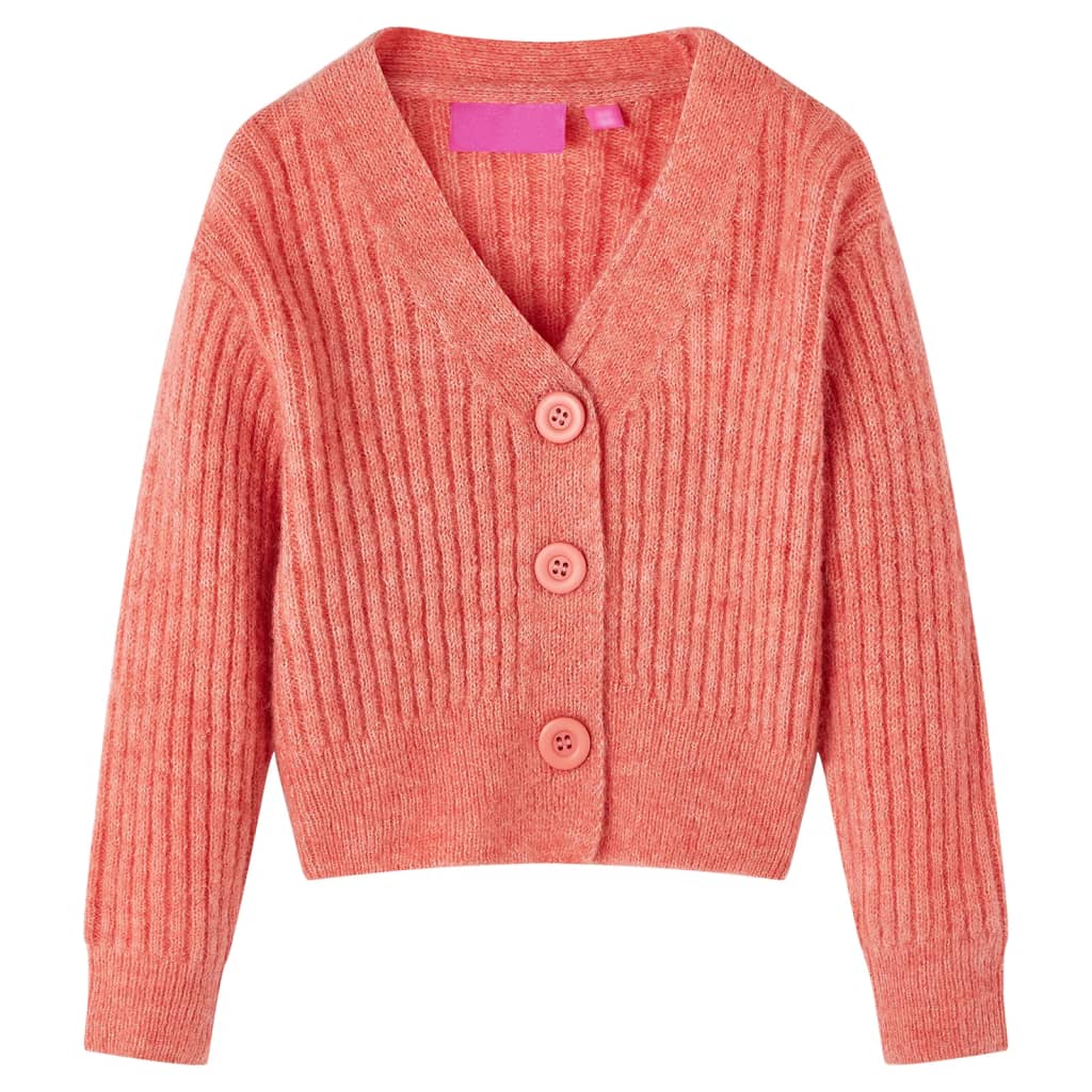 VidaXL børnecardigan strikket 104 medium pink
