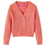 VidaXL børne cardigan strikket 116 medium pink
