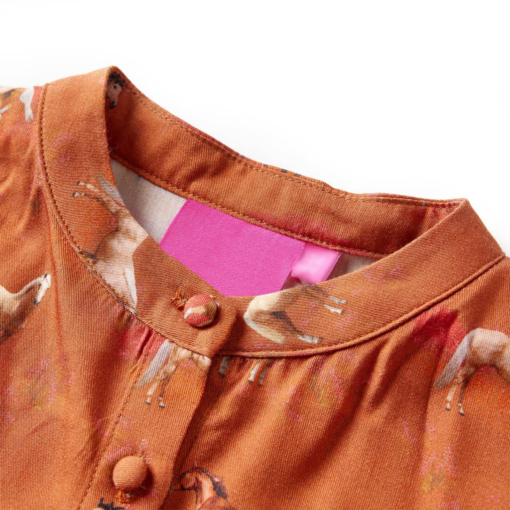 VidaXL børnekjole 104 cognac farvet