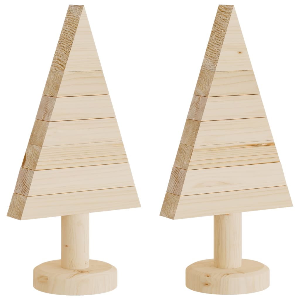 VidaXL julepynt juletræ 2 stk 30 cm massivt fyrretræ