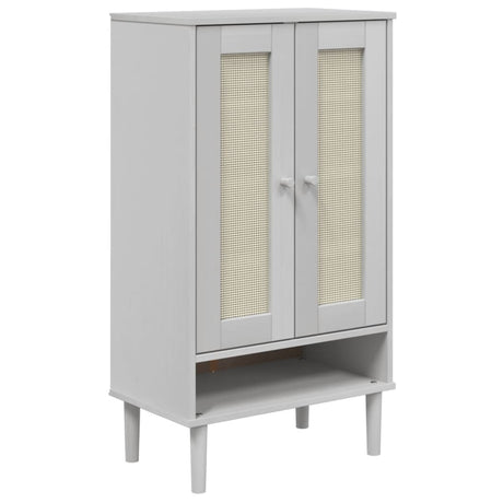 Vidaxx skoskab senja 59,5x35x107 cm rattan look fyrretræ hvid