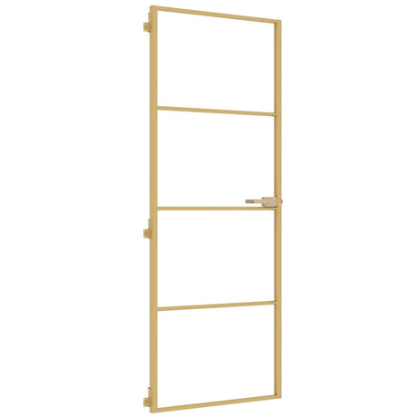 Vidaxx indvendig dør smal 76x201,5 cm hærdet glas og aluminium guld farve