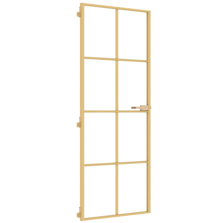 Vidaxx indvendig dør smal 76x201,5 cm hærdet glas og aluminium guld farve