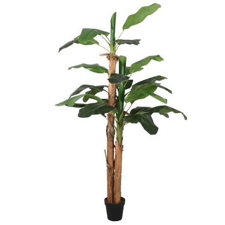 VidaXL kunstig plante banantræ 19 blade 180 cm grøn