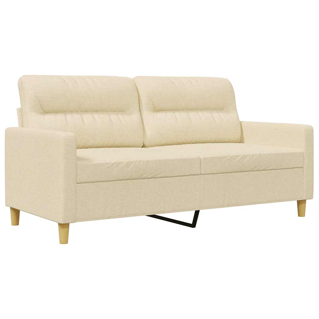 Vidaxl tweezitsbank 140 cm stof crèmekleurig