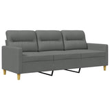 Vidaxl driezitsbank 180 cm stof donkergrijs