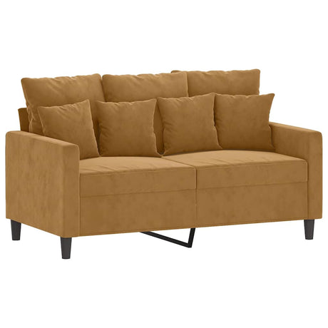 Vidaxl tweezitsbank 120 cm fluweel bruin