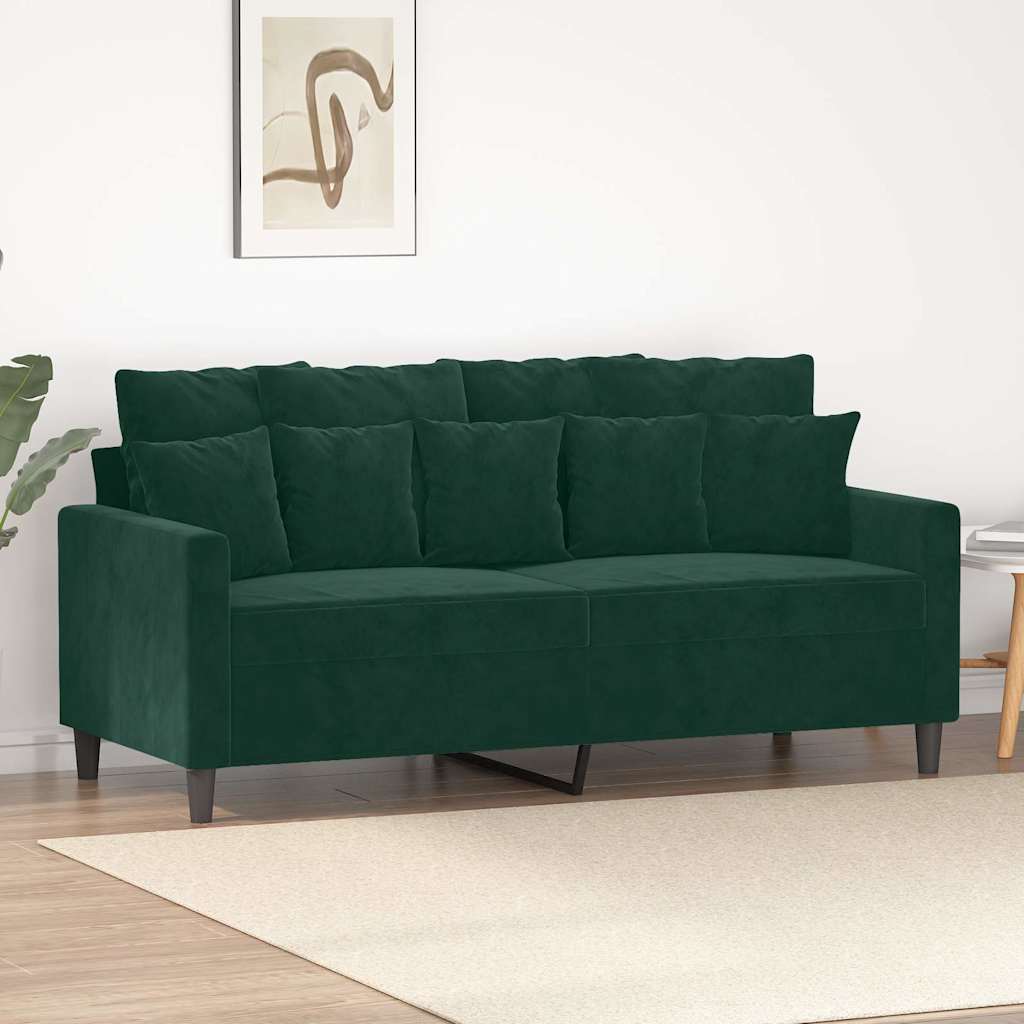 Vidaxl tweezitsbank 140 cm fluweel donkergroen