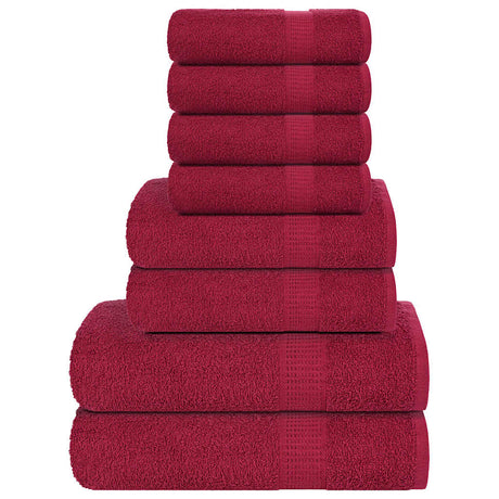 Vidaxx 8-delt håndklædesæt frø 360 g m² bordeaux
