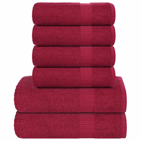 Vidaxx 6-delt håndklædesæt frø 360 g m² bordeaux