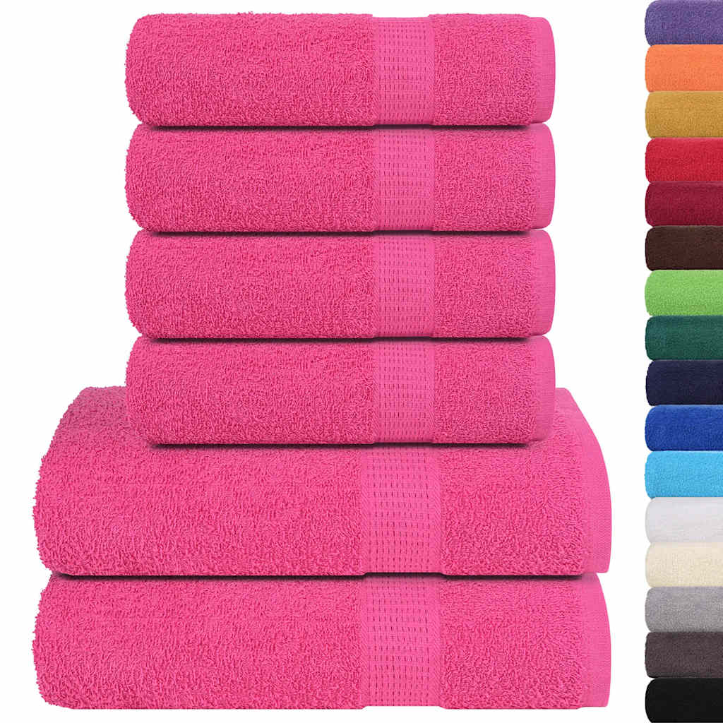 Vidaxx 6-delt håndklædesæt frogn 360 g m² pink