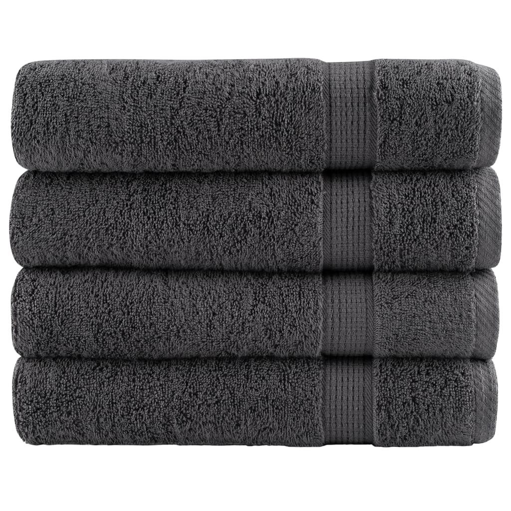 VidaXL badehåndklæder solund 4 stk 600 g m² 70x140 cm antracit