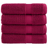 VidaXL badehåndklæder solund 4 stk 600 g m² 70x140 cm bordeaux