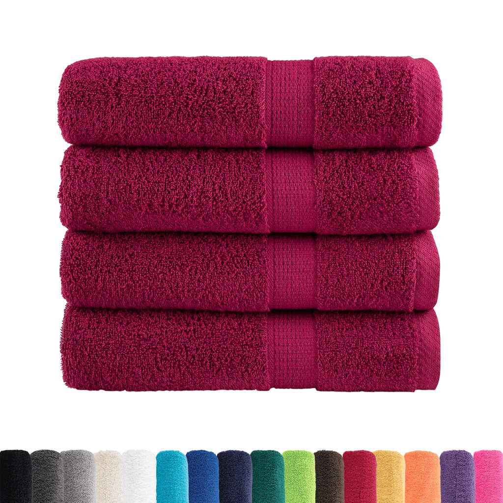 VidaXL badehåndklæder solund 4 stk 600 g m² 70x140 cm bordeaux