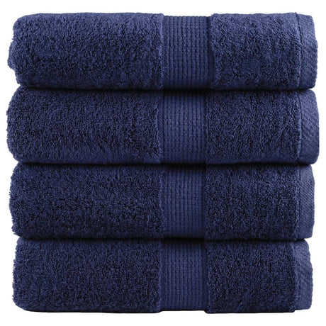 Vidaxx premium vaskeklude solund 4 stk marineblå 30x30 cm 600 g m²