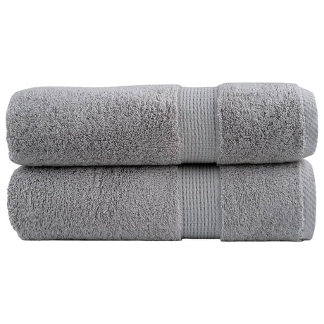 VidaXL badehåndklæder solund 2 stk 600 g m² 70x140 cm grå