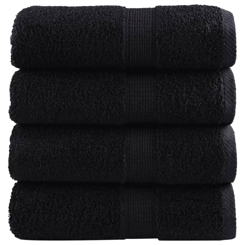 Vidaxx premium vaskeklude solund 4 stk sort 30x30 cm 600 g m2